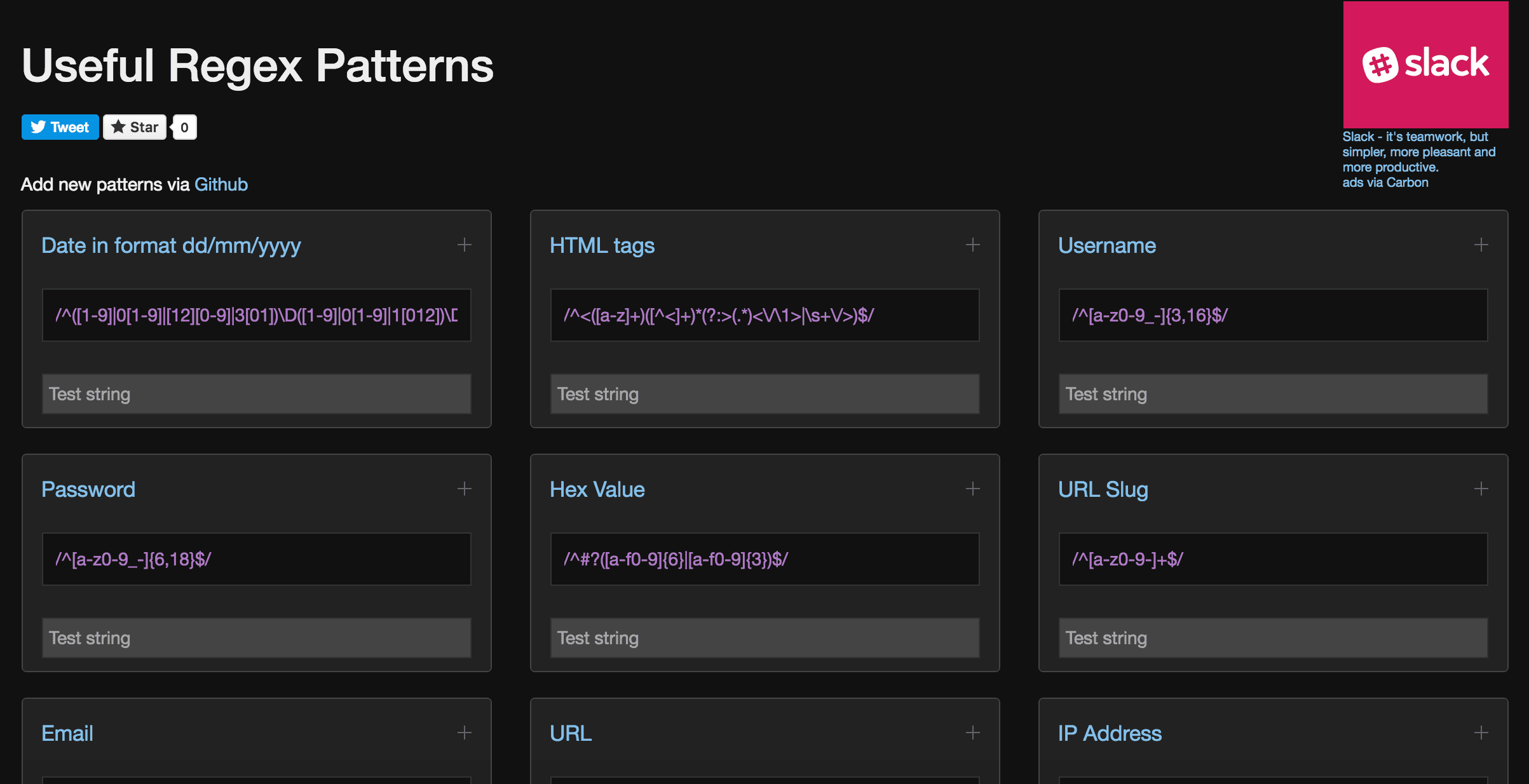 Regex Hub - Useful Regex Patterns