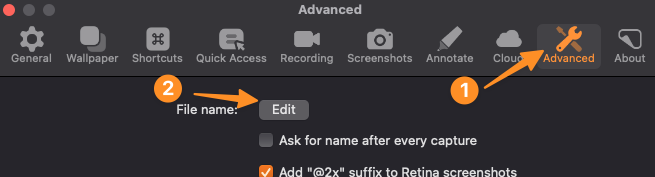 advanced menu